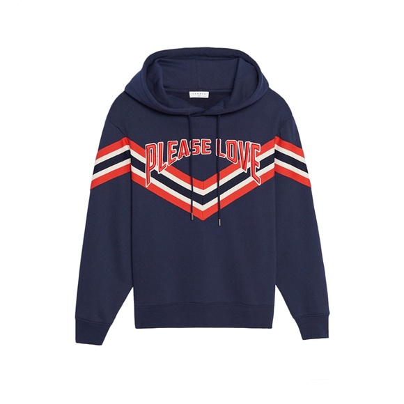 Sandro Hooded Striped Sweatshirt - Picture 5 of 5